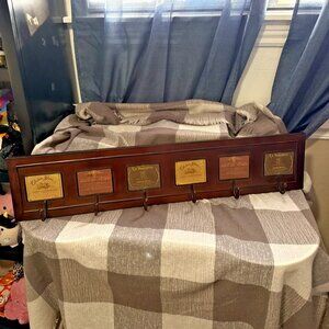 CBK Home Metal Wall Mounted Coat Rack, 6 Hooks, Wine Theme Labels